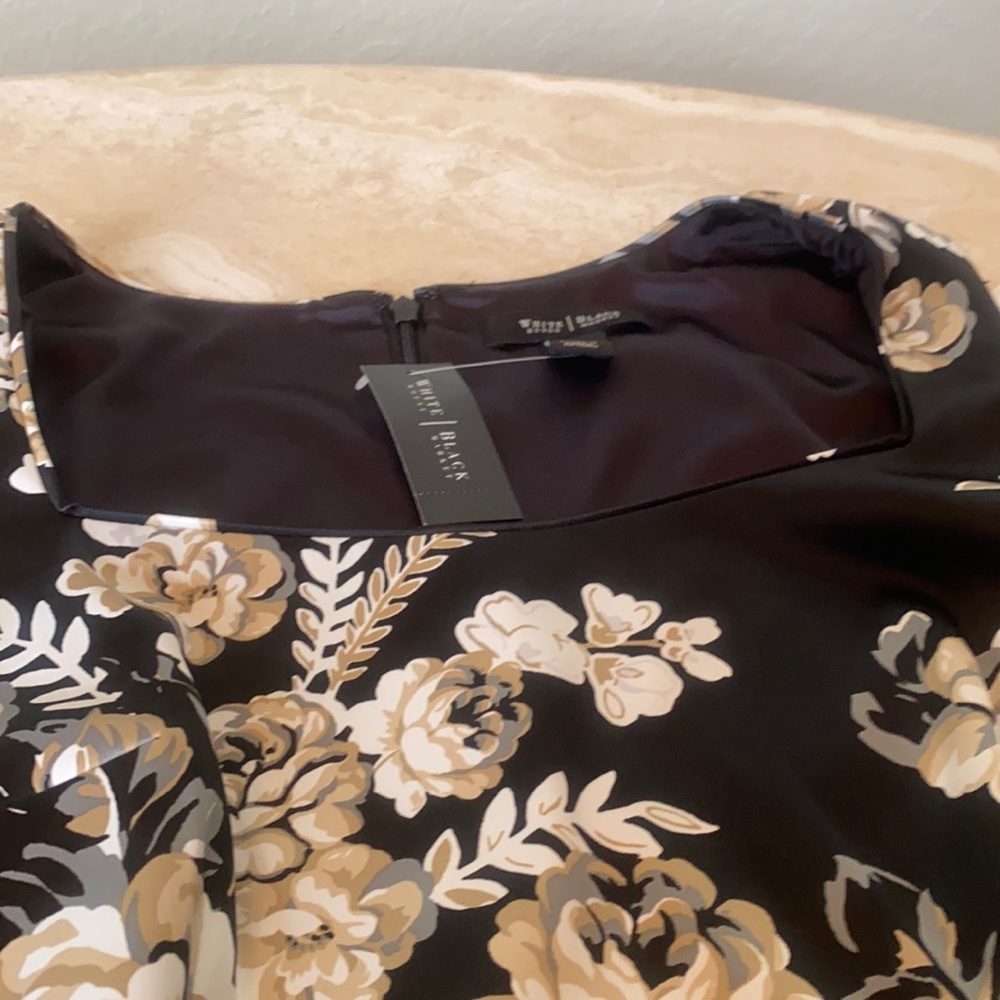 White Black House Market cocktail dress. Size 6. New with tags.98% polyester